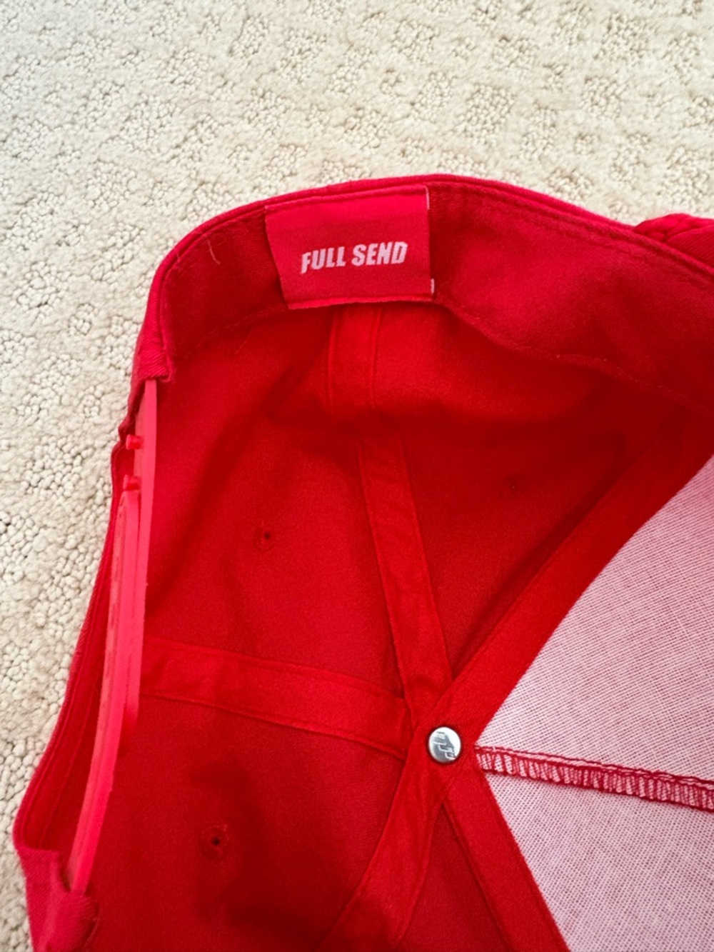 Full Send Red Rope-Trim Snapback Hat - Picture 4 of 4